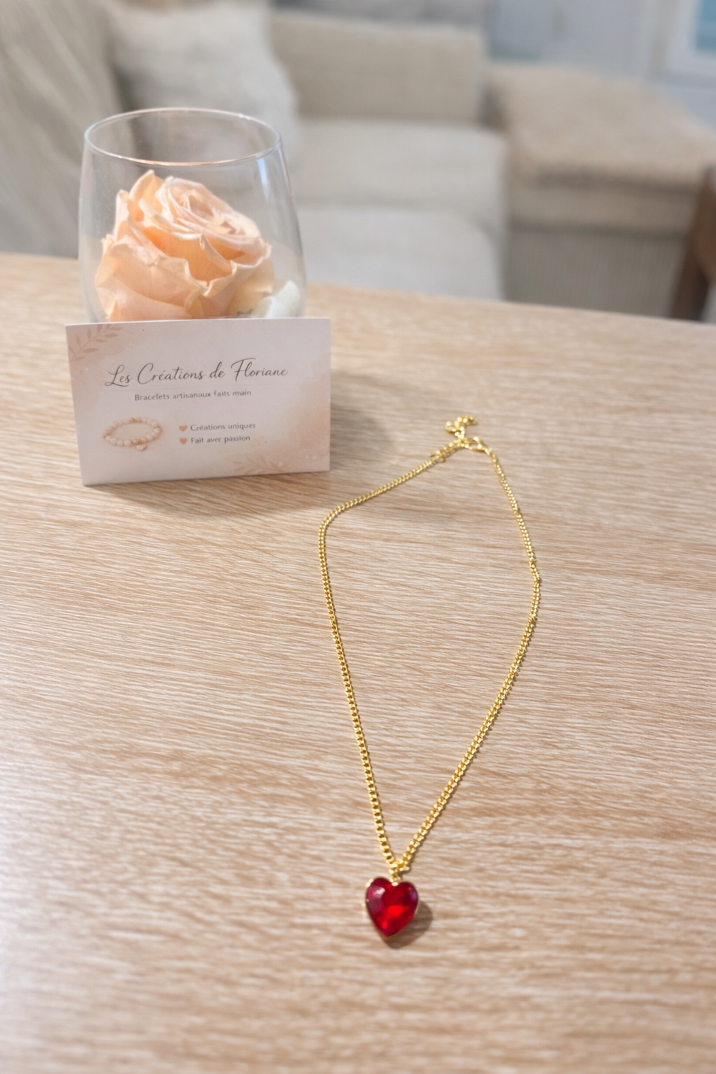 Collier cœur rouge – Collection Amour
