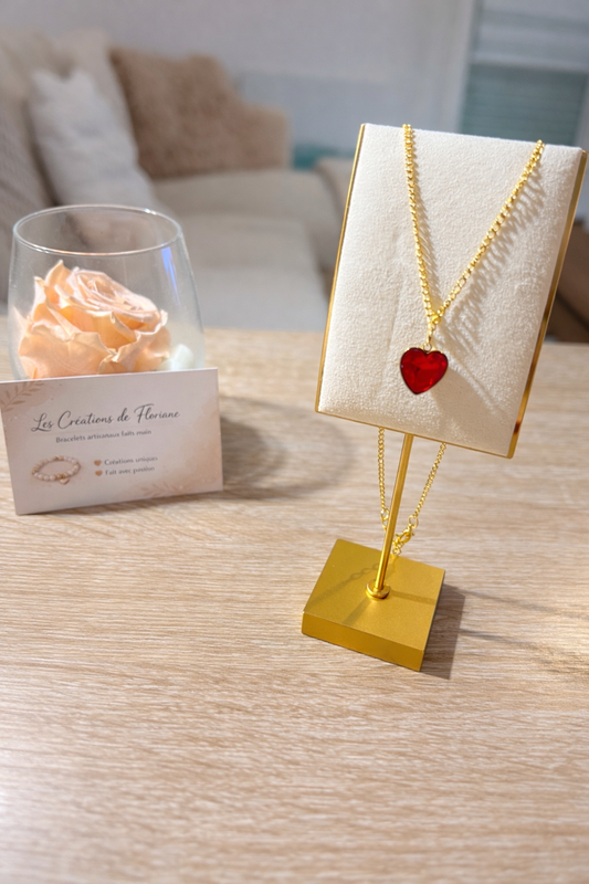 Collier cœur rouge – Collection Amour