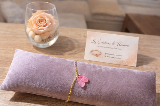 Bracelet Cœur Rose – Collection Amour